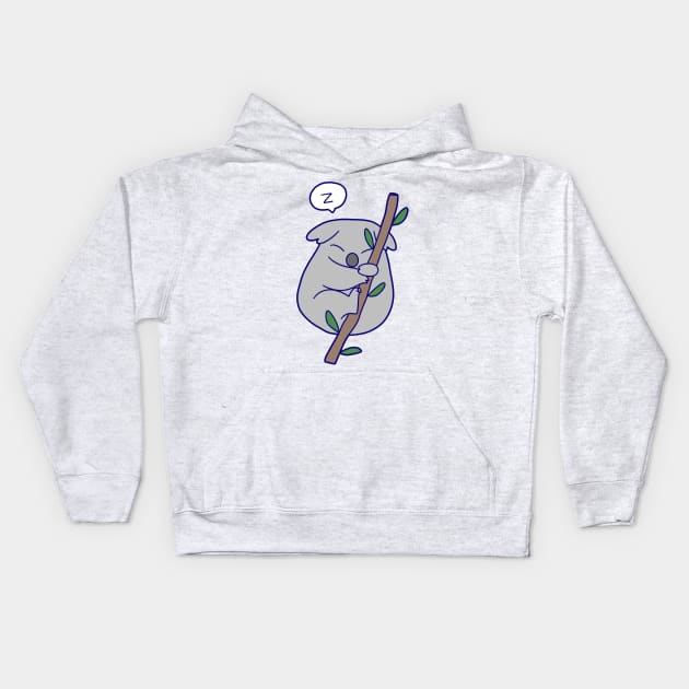 Kawaii Sleeping Koala Kids Hoodie by saradaboru